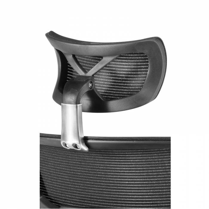 Task chair Mod. ANKARA. Synchro mechanism. adjustable headrest. black colour.