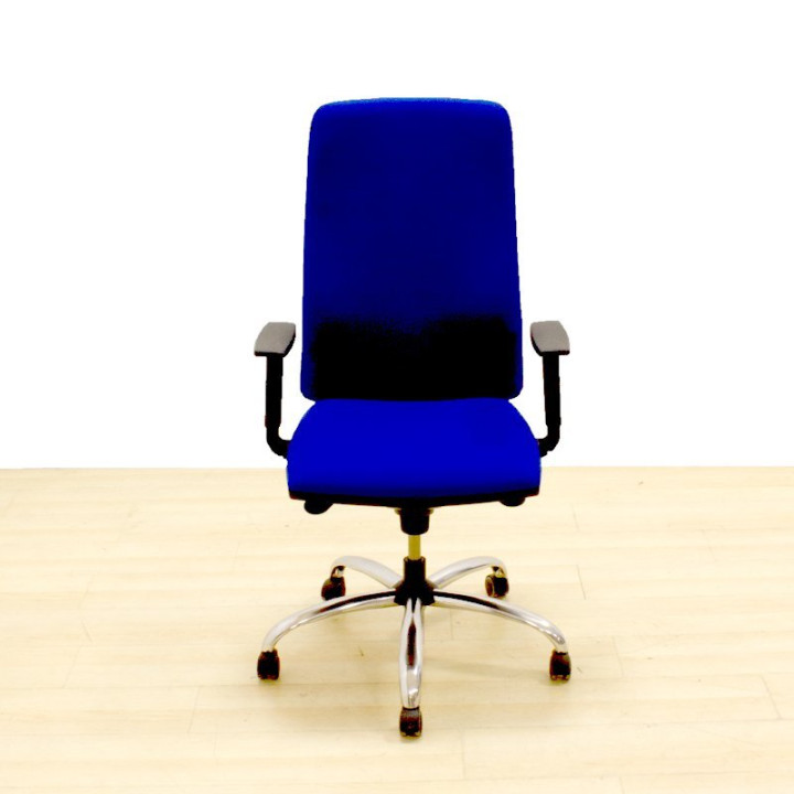 DE LA OLIVA WING Task Chair. Reupholstered in New Black Fabric. Synchro Mechanism. - view 4