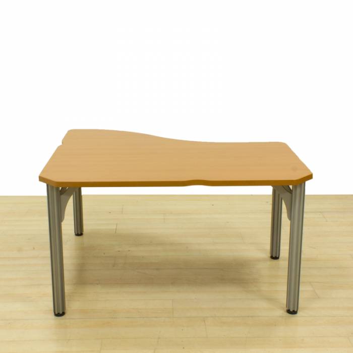 STEELCASE operating table Mod. HOROS. Top made in BEECH colour. gray legs