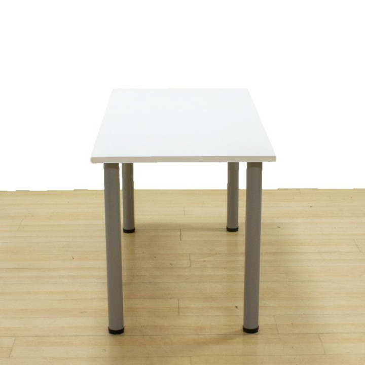 Mesa polivalente Mod. Multi. Tapa blanca 4 patas gris plata vista 3
