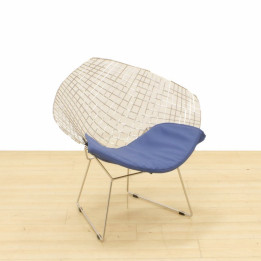Sillón de Espera Mod. CROM. Tapizado en tejido color AZUL. Estructura Metálica Cromada. vista 2