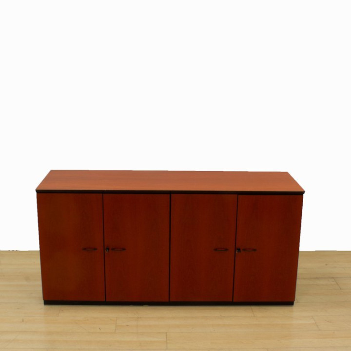Table + drawer + wardrobe set Mod. COURVE. Table made of wood with a Varnished Walnut finish.
