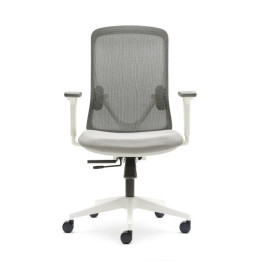Silla Operativa Mod. LYON en Color Blanco y Gris. vista 2