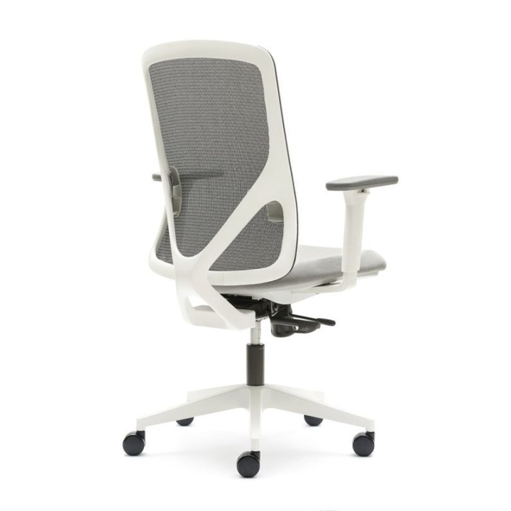 Silla Operativa Mod. LYON en Color Blanco y Gris. vista 4