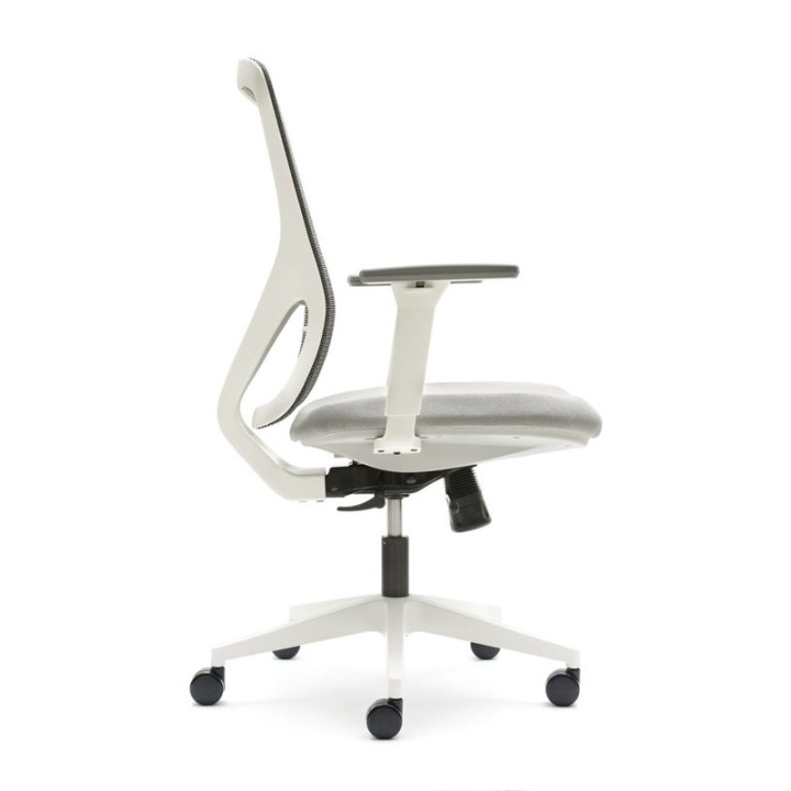 Operative Chair Mod. LYON in white structure and gray upholstery.