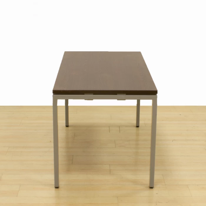 JG Table Mod. RESTUM. Top made of wood with a Wenge finish. Gray metal structure.