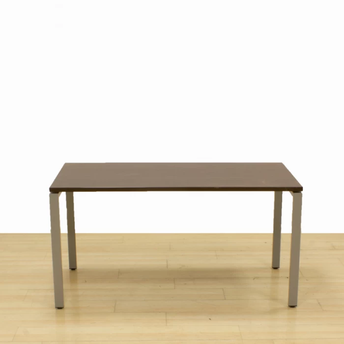 JG Table Mod. RESTUM. Top made of wood with a Wenge finish. Gray metal structure.