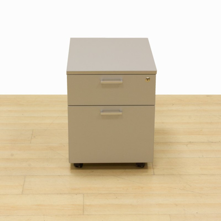 Bloco de gavetas móvel Actiu Mod. Cube. Fabricado em madeira com acabamento cinza. 1 gaveta + arquivo. - vista 2
