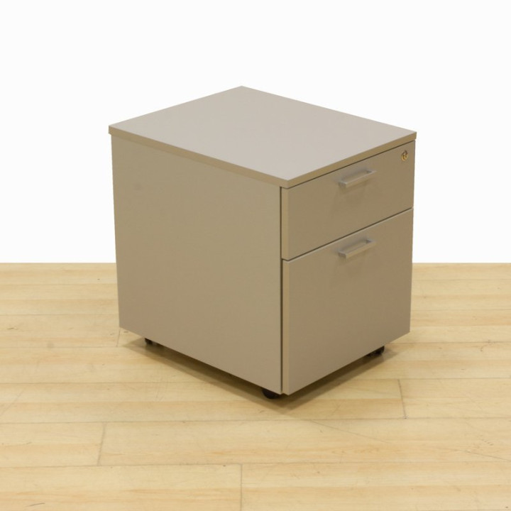 Cajonera Móvil Actiu Mod. CUBO. Fabricada en madera acabado Gris. 1 Cajón + archivo. vista 2