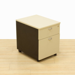 ACTIU mobile drawer unit Mod. CUBO. Made of black and beige finished wood. 1 drawer + file.