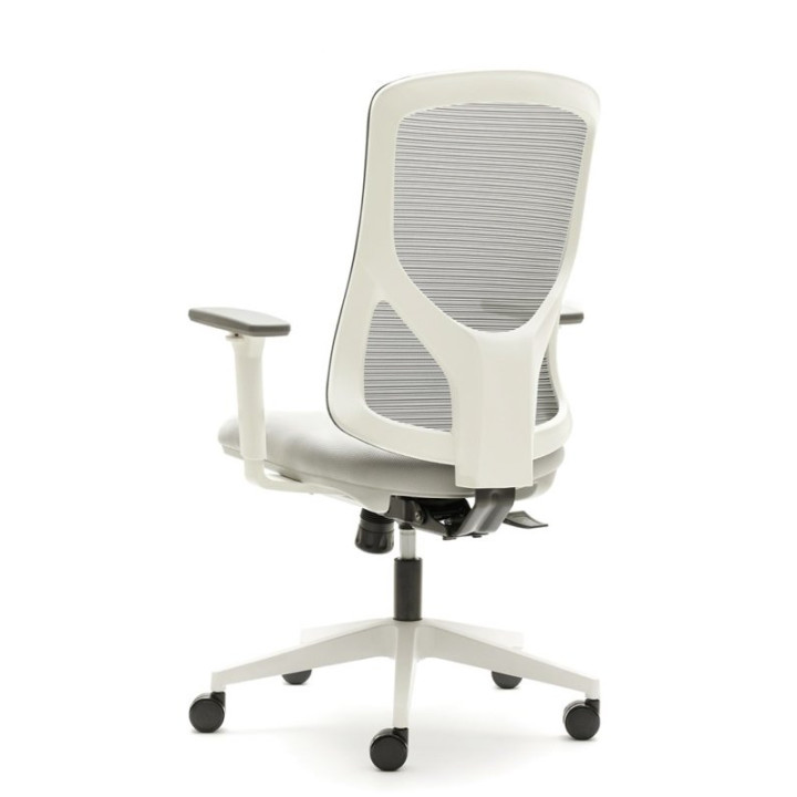 Mod. Nantes work chair with white structure and gray upholstery.