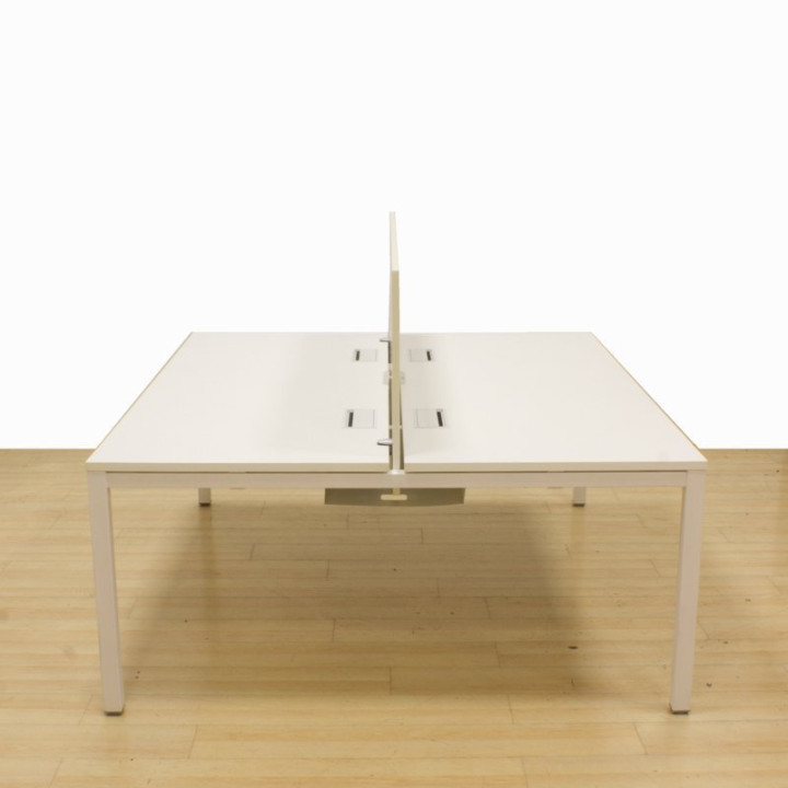 Bench with 4 or 8 seats BORDONABE Mod. COMPACT in White finish.