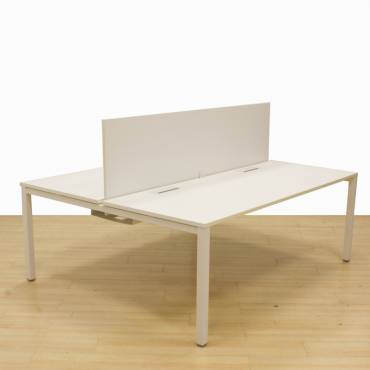 Bench with 4 or 8 seats BORDONABE Mod. COMPACT in White finish.