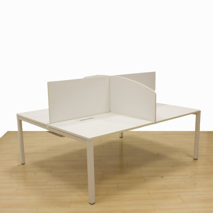 Bench with 4 or 8 seats BORDONABE Mod. COMPACT in White finish.