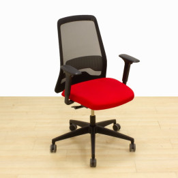 INTERSTUHL task chair Mod. EVERYIS1. Upholstered in Red fabric With 2D arms.