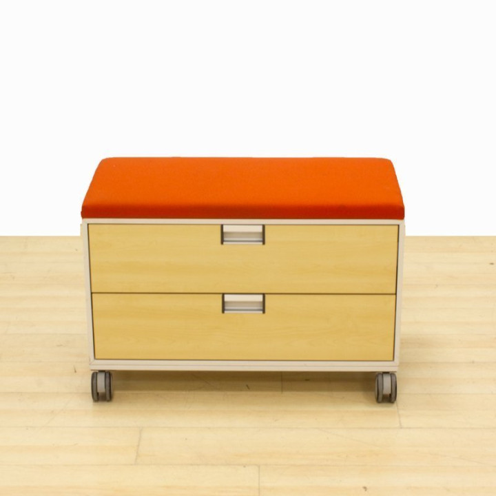 STEELCASE mobile seat drawer Mod. TAP. Made of white wood. - view 2