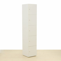 Taquilla 5 Puertas Mod. STEELCASE, fabricada en acero color BLANCO. Puertas Melamina. vista 4