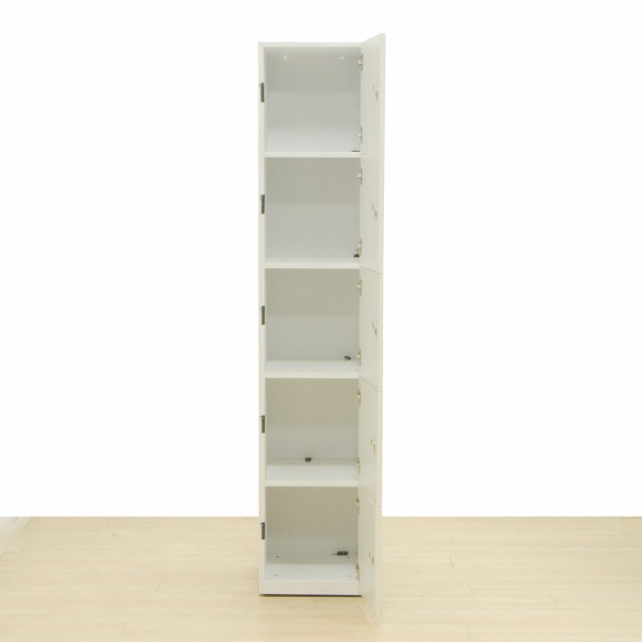 Armário de 5 portas Mod. STEELCASE, fabricado em aço BRANCO. Portas em melamina. - vista 2
