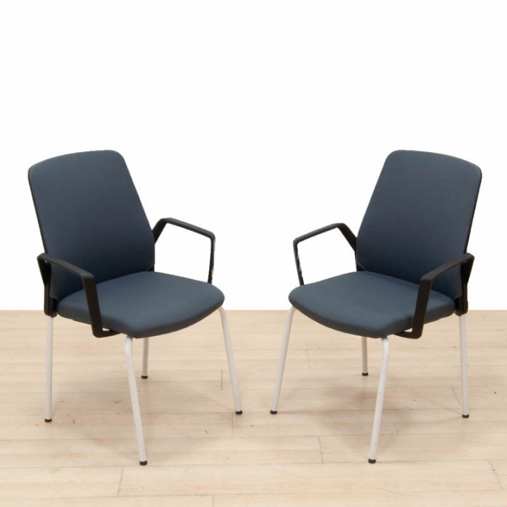 Interstuhl Buddy Is3 Visitor Chair, Grey Upholstery.