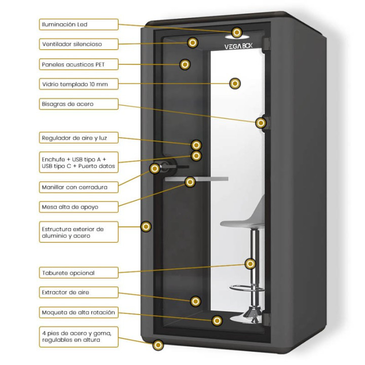Vega Box 1 acoustic booth from Euromof. - view 2