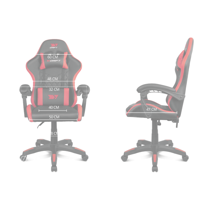 Cadeira Gaming DRIFT DR75, ergonômica, ajustável, com vários acabamentos.