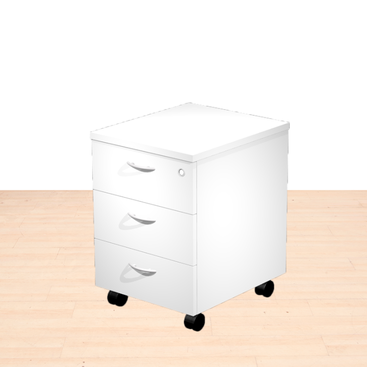 Cajonera PRESTO Artexport blanca con tres cajones y cierre centralizado, ancho 43 cm y altura 59,5 cm
