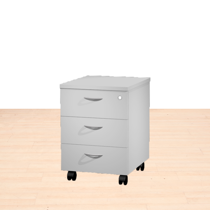 Modelo gris de la cajonera PRESTO de Artexport con guías metálicas y estructura en madera melaminada