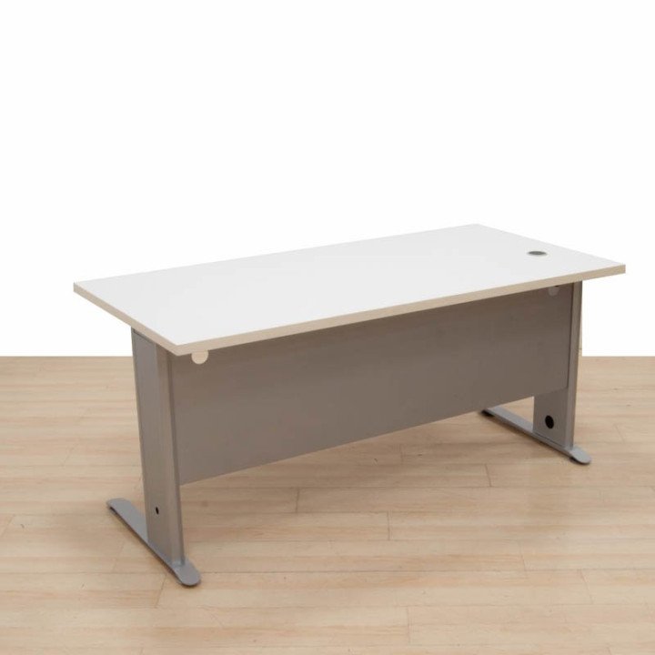 White JAL table with grey metal structure