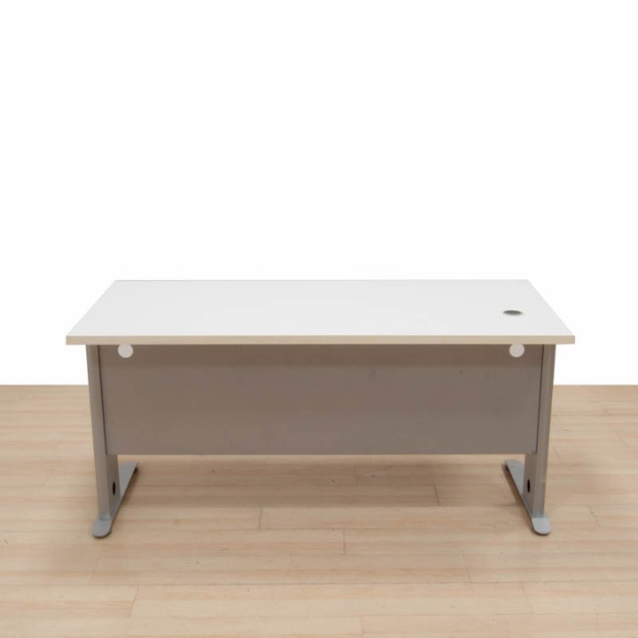 White JAL table with grey metal structure