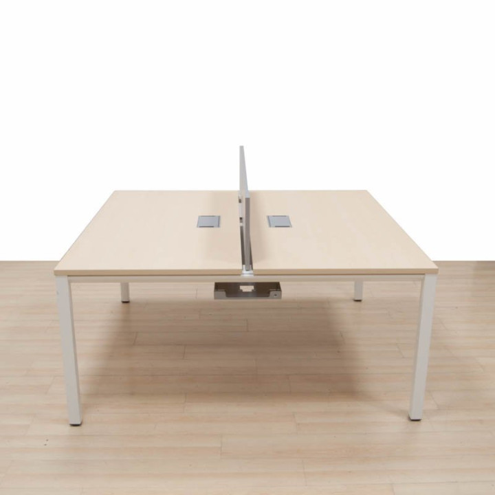 Buy ACTIU VITAL PLUS double table. White and Maple with separator