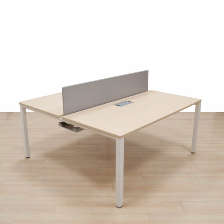 Buy ACTIU VITAL PLUS double table. White and Maple with separator
