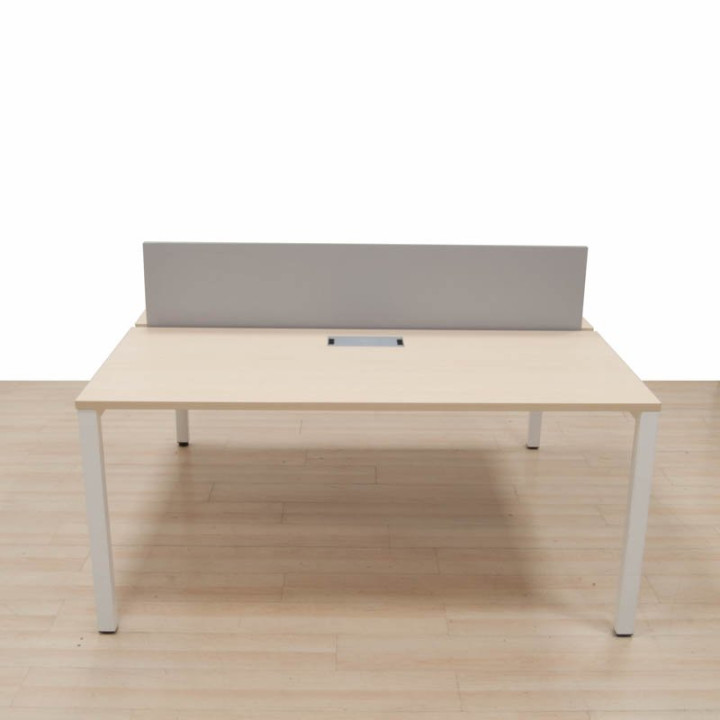 Buy ACTIU VITAL PLUS double table. White and Maple with separator