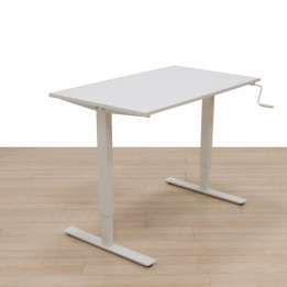 Mesa elevable manual blanca vista 2