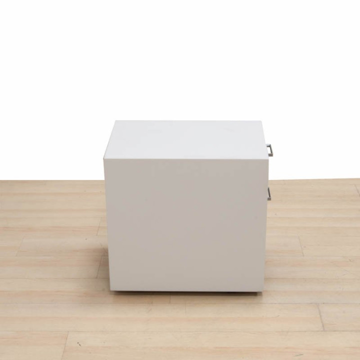 STEELCASE rolling drawer and file cabinet in black and white metal.