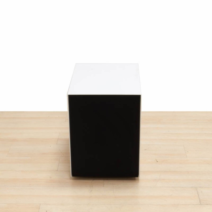 STEELCASE rolling drawer and file cabinet in black and white metal.
