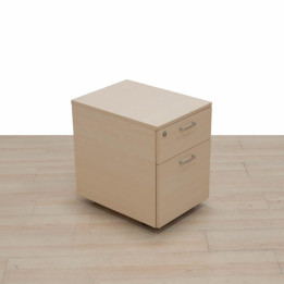 Actiu mobile drawer unit Mod. Cube. Made of oak finish wood. Drawer and filing cabinet.