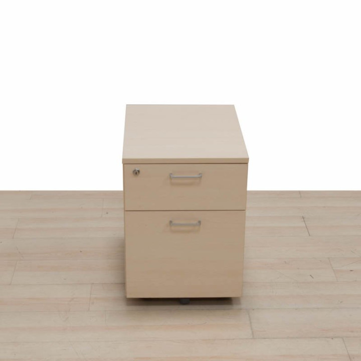 Actiu mobile drawer unit Mod. Cube. Made of oak finish wood. Drawer and filing cabinet.