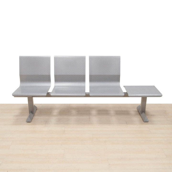 Compre o banco Dynamobel em cinza. 3 lugares + 1 mesa