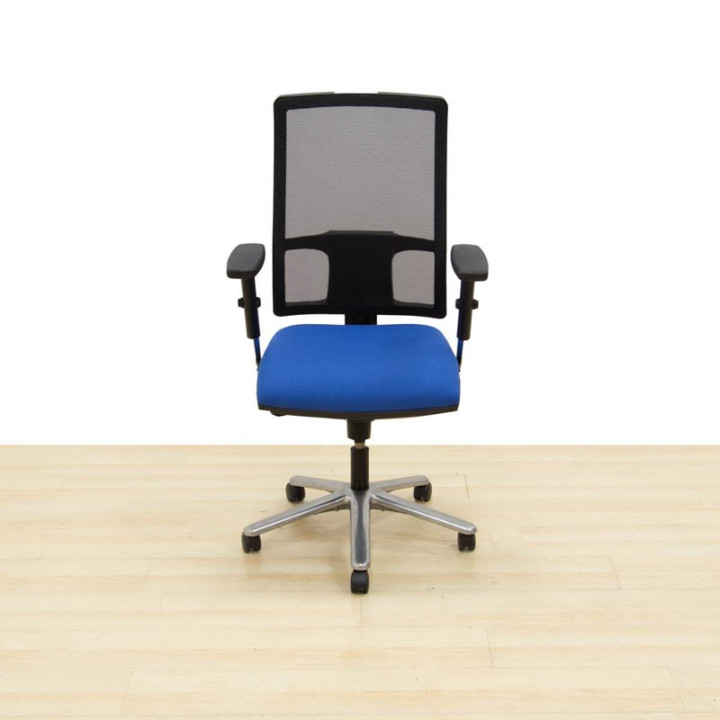 Wing 3 Task Chair by De La Oliva. Blue. Mesh backrest. - view 2