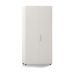 Armario Monocolor Alto de OFITRES, diseño en blanco con dos puertas, vista frontal completa.