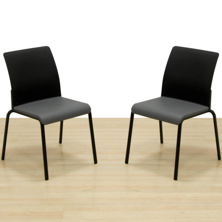 Silla Confidente EASTSIDE de STEELCASE. Gris y Negro vista 2