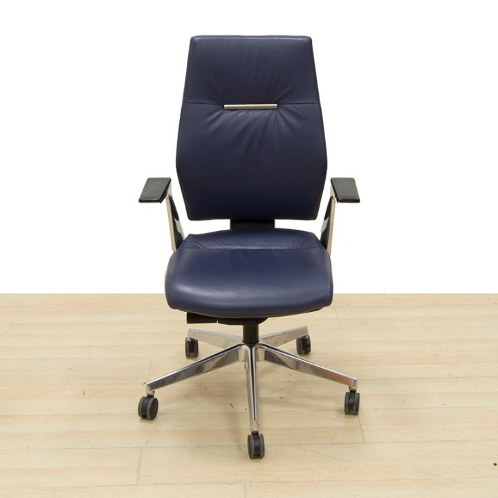 Buy SEDNA Executive Chair. Upholstered in Blue Leather
