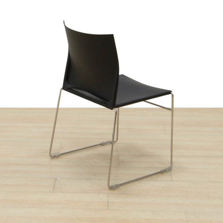 Buy a Black Polypropylene Confidant Chair. Chromed Frame.