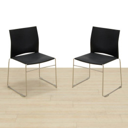 Buy a Black Polypropylene Confidant Chair. Chromed Frame.
