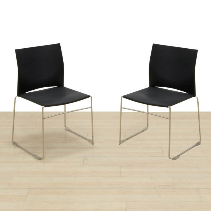 Buy a Black Polypropylene Confidant Chair. Chromed Frame.