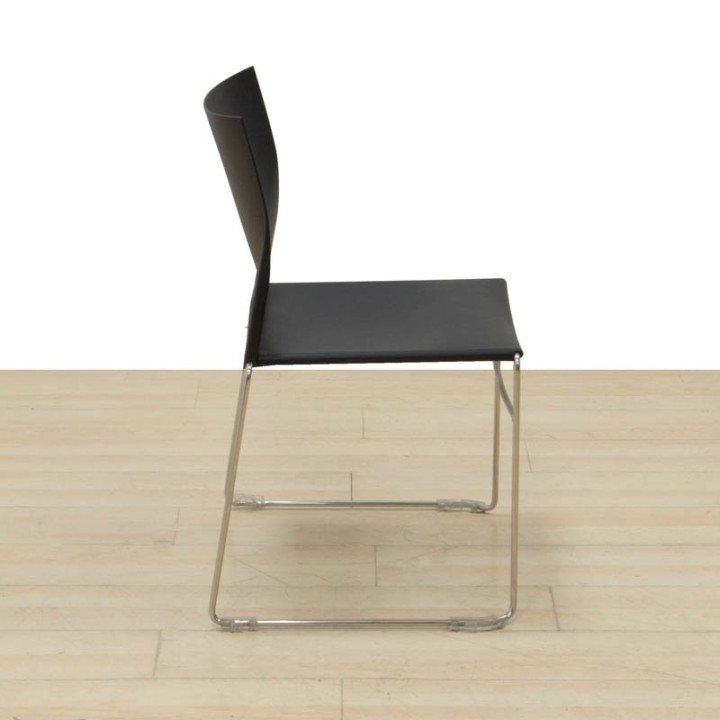 Buy a Black Polypropylene Confidant Chair. Chromed Frame.