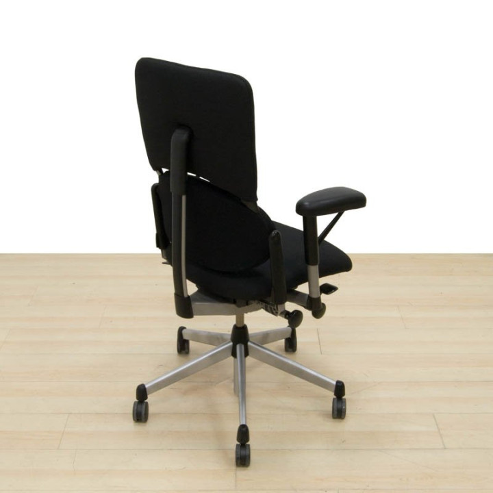STEELCASE task chair Mod. PLEASE I. Reupholstered in new blue fabric. Steel base. - view 4