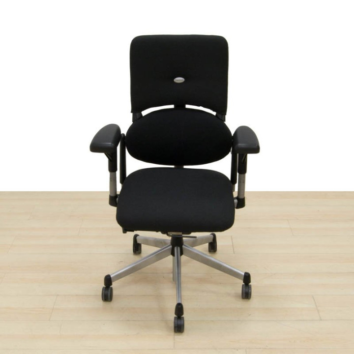 STEELCASE task chair Mod. PLEASE I. Reupholstered in new blue fabric. Steel base. - view 2