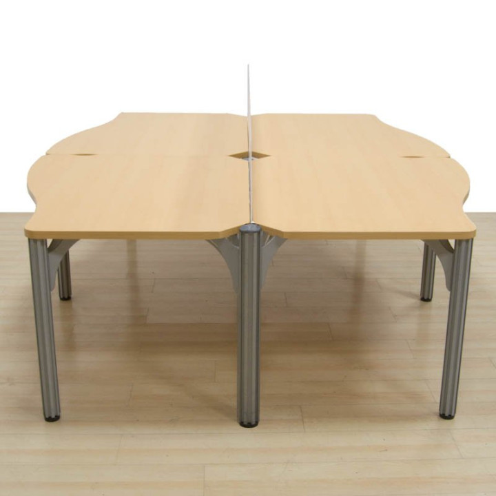 Buy a multi-seat beech bench from STEELCASE. 4 seats.