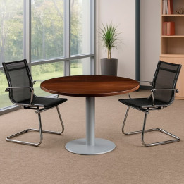 Round Meeting Table with metal base by Euromof